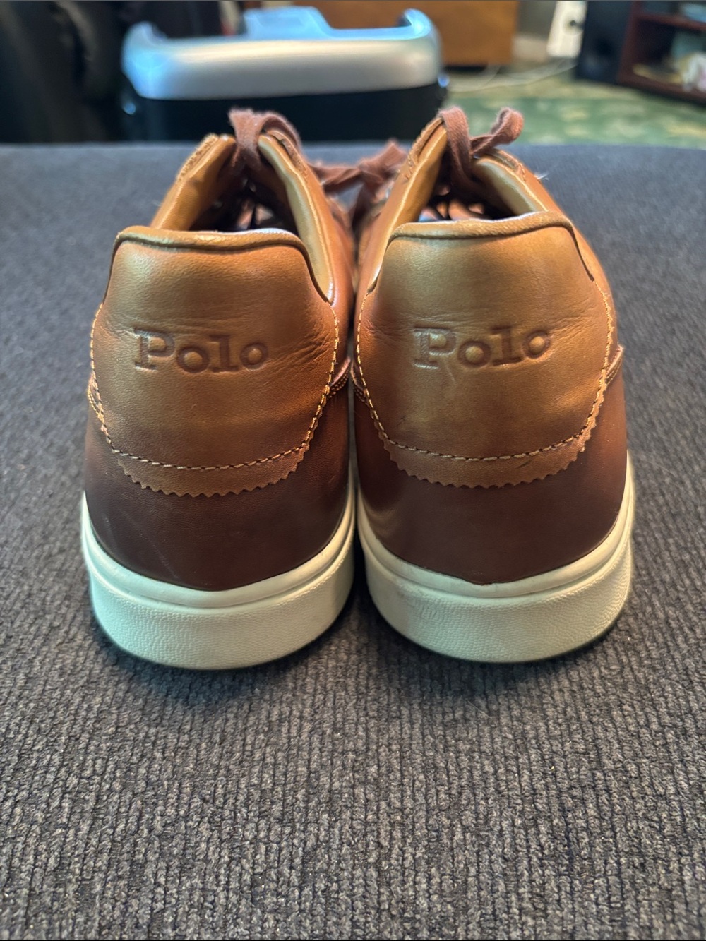 Polo by Ralph Lauren Brown Leather Lace-Up Sneakers - Picture 4 of 5